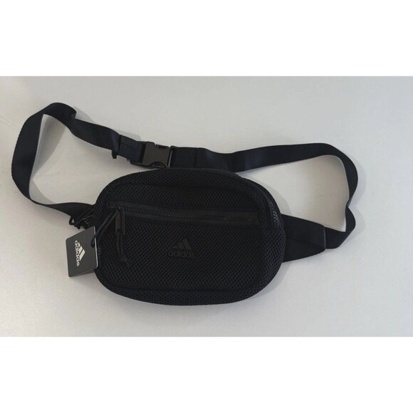 NWT - Adidas AirMesh Waist Pack Training Bag Fanny Pack - Black - 8" x 6" - Picture 1 of 10